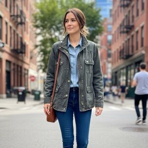 JCrew Green Utility Jacket